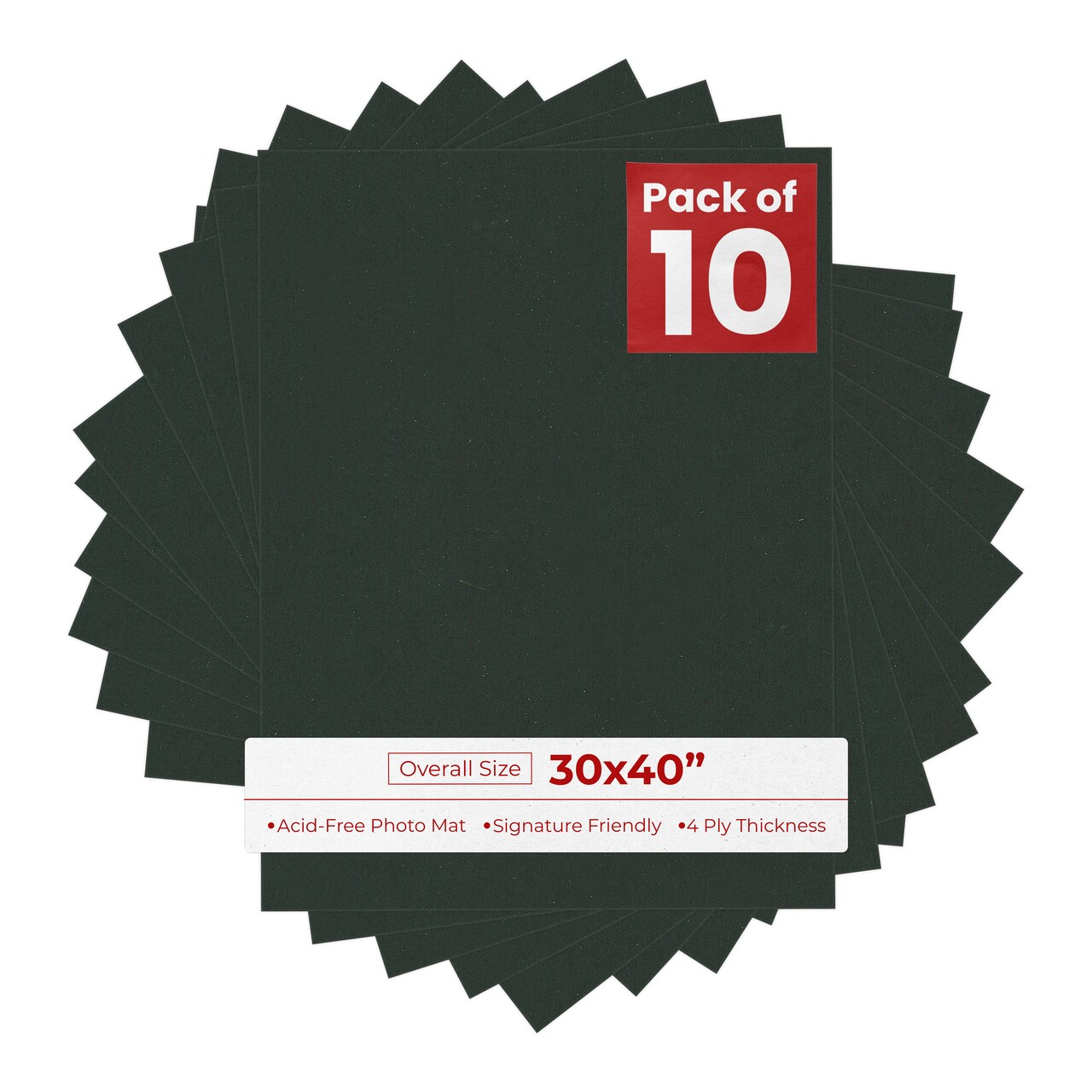 Textured Black 30x40 Uncut Mat Board - Blank Sheets, No Opening